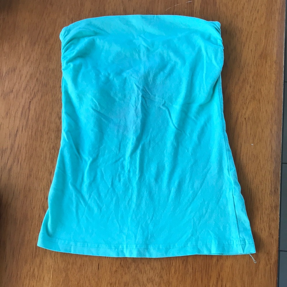 Teal blue tube top